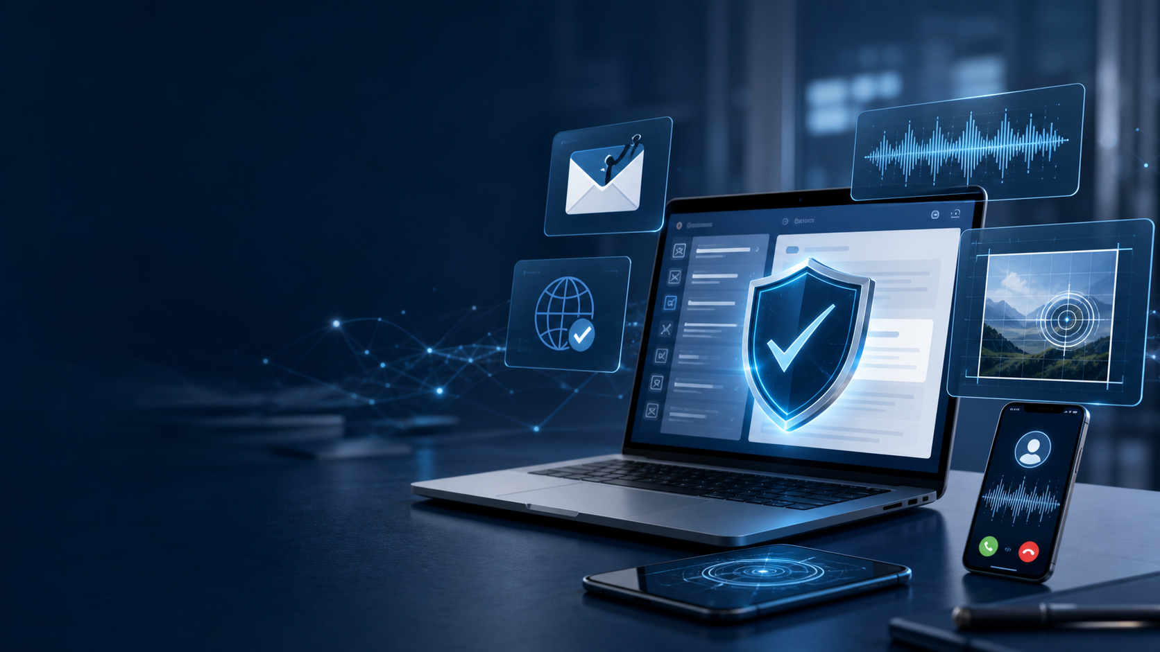 FakeScan KI Plattform fuer Mail, Web, Bild und Ton